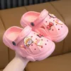 Slipper Kid Sandals Summer Cartoon Cute Kids Shoe Hollow Platform Casual Girl Shoe Soft Sole Two Wear Slippers Anti Slip Boy Beach Shoe Y240423