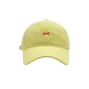 Kogelcaps Koreaanse kleine boog geborduurde veelzijdige honkbalhoed heren en dames eenvoudige pure katoenen hoogwaardige casual sunshade sport cap