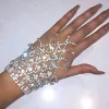 Bracelets Fashion Tassel Rhinestone Hand Bracelets for Women Bohemian Crystal Finger Ring Bracelet Bangle Charm Jewelry