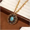 Chandelier en peluche de lustre nouveau design turquoise rétro de style nature naturelle Femmes d'oreille en forme de coeur Strates d'oreille Ph-892 Drop livraison bijoux dhwgh