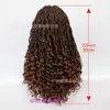 Heet verkopen Long Braid Curly Wig Synthetische vezels voorkant van de voorkant van de voorkant voor zwarte mensen