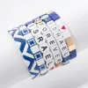 Strands 2023 Новый дизайн белые и синие браслеты для мира красочный эластичный браслет из бисера для женщин Boho аксессуар