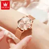 Orologi da polso femminile femminile orologio da polso da polso milanese cinghia a forma di cuore a forma di cuore orologio luminoso impermeabile per