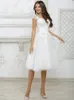 Short Wedding Dress 2024 White For Women Cap Sleeve Lace Appliques Boho Bridal Dresses Princess Cute Robe De Mariee Illusion Vestidos De Novia