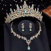 Necklaces Bridal Crown Jewelry Sets for Women Princess Flower Tiaras Set Necklace Earrings Prom Wedding Bride Jewelry Costume Accessories
