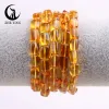 Strands Zhe Ying 100% Natural Amber Beaded Bracelet Elastic Men Women Bracelets Bangles Fashion Jewelry Gift