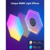 Förvandla ditt utrymme med lätta paneler RGBIC Hexagon LED Wall Lights - WiFi Smart Home Decor Creative Wall Lights With Music Sync - Fungerar med Alexa Google Assistant