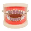 18K ELEKTROLATERAD MICRO INLAID 4A ZIRCON HIP-HOP-SKLAR MED GRills Pink Diamond Vampire Fangs Accessories