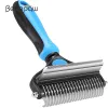 Combs Benepaw Professional Dog Peb Râteau 2 en 1 en toute sécurité Brosse de toilettage à poignée confortable à double poignée pour les mats enchevêtrement enlevant