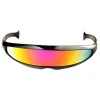 Lunettes de soleil Futuristic Cyclope Visor Visor Sunglasses Laser Laser Eyeglasse UV400 Personnalité Mirorement Lents Costumes Lunets Eyewear Glasse