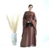 民族服の長いドレスプルームローブイスラム教徒アバヤエレガントなファッションパーティーイブニングガウンマキシ2024