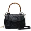 Evening Bags S Snake Bamboo Handbag Women Leather Python Shoulder Bag Summer Tote Hand