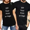 Tshirt de femme imprimée personnalisée harajuku femme bricolage votre po ou noir unisexe t-shirt mode coutume mans vêtements tee 240420