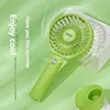 Outros aparelhos de 1200 mAh portátil portátil Charging Fan Mini Electric Fan com desenho animado ajustável de 3 velocidades Fan de refrigeração de ar J240423