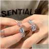 Anneaux Fine Lovers Lab Moisanite Diamond Ring 925 Sterling Sier Promise Engagement Band for Men Party Bijoux Gift Drop Livraison OT3ZX