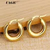 Hoop Earrings UAGE 2 Color Classic 316L Stainless Steel Solid Weight Smooth 20-30mm Fine Polished