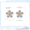 Boucles d'oreilles adjointes belles boucles d'oreille de fleur de printemps pour les femmes Crystal Crystal Cz rose Gold Color Gift Girls Fashion Bijoux E399