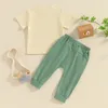 Giyim Setleri Toddler Bahar Kıyafetleri 2 Parça Küçük Erkek Kıyafetler Büyük Kardeş Mektup Kısa Kollu Tişört ve Elastik Pantolon Seti
