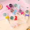 2.5cm Doğal Kristal Minyatür Yuvarlak Lolipop Kristal Taş Oyma Florit Lolipop Kadınlar için DIY Kristal El Sanatları Yapın Ev Dekor