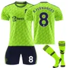 Ensembles / survêtements Men 2223 Red Devil Man L Game Game Fluorescent Green No.7 Ronaldo Shirt 21 Anthony 25 Sancho B Chaussettes