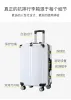 Bagaj B262 Dayanıklı ve sağlam alüminyum çerçeve tarzı Kadınların Yüksek Görünümlü Seyahat Bavul Tapma Kılıfı Şifre Deri Kılıf