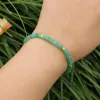 Strands Green Aventurine Bead Bracelet, ajustable de alta calidad, pulsera minimalista de piedra natural brazalete, piedra preciosa tibetana