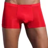 MUITAS PONTES SEXY MAN BOXER Brand Solid Color Men Breathable Silk confortável boxeadores de roupas íntimas
