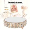 Figurines décoratives Gold Crystal Mirror Cake Stand Srept Rack de mariage Déssert Cupcake Pan d'affichage Plateau de table Decoration