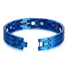 Brins Bracelet magnétique bleu viterly hommes Bracelet de chaîne en acier inoxydable 13 mm bracelet d'énergie de santé punk mâle pour hommes bijoux