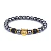 Pulseira vintage hematite coruja charme pulseiras homens lava stone coroa guerreira capacete pulseiras pulseiras para mulheres presentes de jóias de amizade