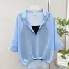 Blusas para mujeres Camisa de cuello de chifón de verano