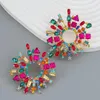 Studörhängen Trendiga metall Multicolor Rhinestone Sunflower Big Wedding Party Creative Jewelry 2024 Kvinnors charmtillbehör