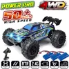 Electric/RC CAR RC -auto's Off Road 4x4 met LED -koplamp 1/16 Schaal Rock Crawler 4WD 2.4G 50 km High Speed Drift Remote Monster Truck Toys T240422