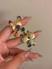 Huanzhi colorato colorato per glassa di pietra naturale a ciondolo perle perle aprire anello grosso per donne ragazze vintage esagerate gioielli 240423