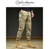 Calça masculina citylink tática de trabalho casual 2024 Spring cor sólida ajuste reto cortado para homens