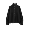 Cardigãs de camisola masculinos Vintage Jacquard Turtleneck Cardigan Sweater Casat Casal Trendy Loose Casual Cor Solid Top Style