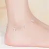 Bracelets KOFSAC New Fashion 925 Sterling Silver Anklets For Women Beach Party Cute Beads Chain Bells Bracelets Foot Jewelry Girl Gifts