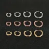 Küpe Sevimli Gökkuşağı Küçük Kasnak Küpe Kristal Çok Modin Zirkon Taş Tiny Huggies Minimal Yuvarlak Çember Küpe Piercing 6/8/10/12mm