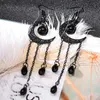 Charm Vintage Gothic Vampire Witch Black Moon Oorrings voor vrouwen 2023 Nieuwe Creative Halloween Party Personaliseerde sieradenaccessoires Y240423