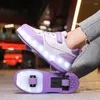 Scarpe da passeggio Roller Skate Boys Girls Girl Kids Gift 2 Wheels Sneakers Fashion Sports Cash Childre