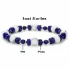 Bangle Natural Stone Lapis Lazuli Beads Bracelets Irregular Handmade Blue Beads Pendant Elastic Bracelets For Men Women Energy Jewelry