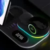 Chargers rgb беспроводное зарядное устройство Док 4 в 1 зарядной станции для Apple AirPods iPhone 13 14 15 Galaxy S23 Ultra Galaxy Watch 6 5 4 3 Buds