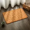Carpets Coral Velvet Stone Embossed Solid Color Door Mat 2024 Yellow