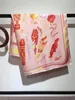 H Scarves Europe Spring H Cartoon Elements Silk Large Square Scarf Women Men Accessories Head Scarf Beach Scarf Funny Ice Cream pattern Hand rolled edges H twill silk