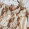 sets Newborn Baby Blankets Cotton Ruffle Blanket Muslin Swaddle Wrap Infant Girls Boys Bed Cover Sleeping Quilt Blanket Bedding