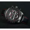 2021 Men's Leisure Quartz Six Needle Timing Running Second Belt Watch