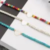 Halsketten Naturalschale Perlen Halskette Mode Sommer Herz Boho Choker Buntes kurzkettiger Halskragen handgefertigtes weibliches Schmuck Geschenk