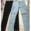 Kvinnors jeans män jeans byxor solida färg flera fickor denim mid höjning last jeans plus storlek casual mens kläder yq240423