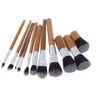11psset Bamboo Hande Hande Makeup Brush Set Bamboo -полюсовые щетки для макияжа костюм Bamboo Pole с мешком B110011263126