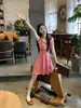 Casual jurken Sweet Girl Contrast Kleur Plaid Riem Dress Damesveer Pure Sexy Slim Fit A-Line Short Fashion Female Deskled